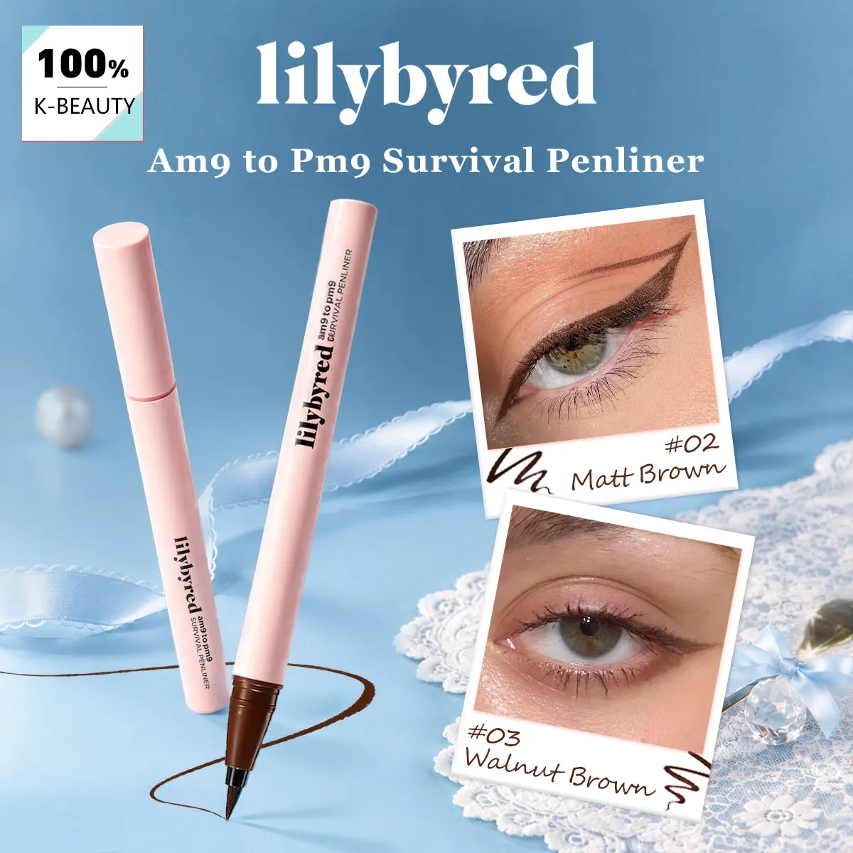 Lilybyred Am9 to Pm9 Survival Penliner,Smudge Proof Texture,Soft Gliding Tip,Rich Pigment Color,Korean Cosmetic,Korean Makeup