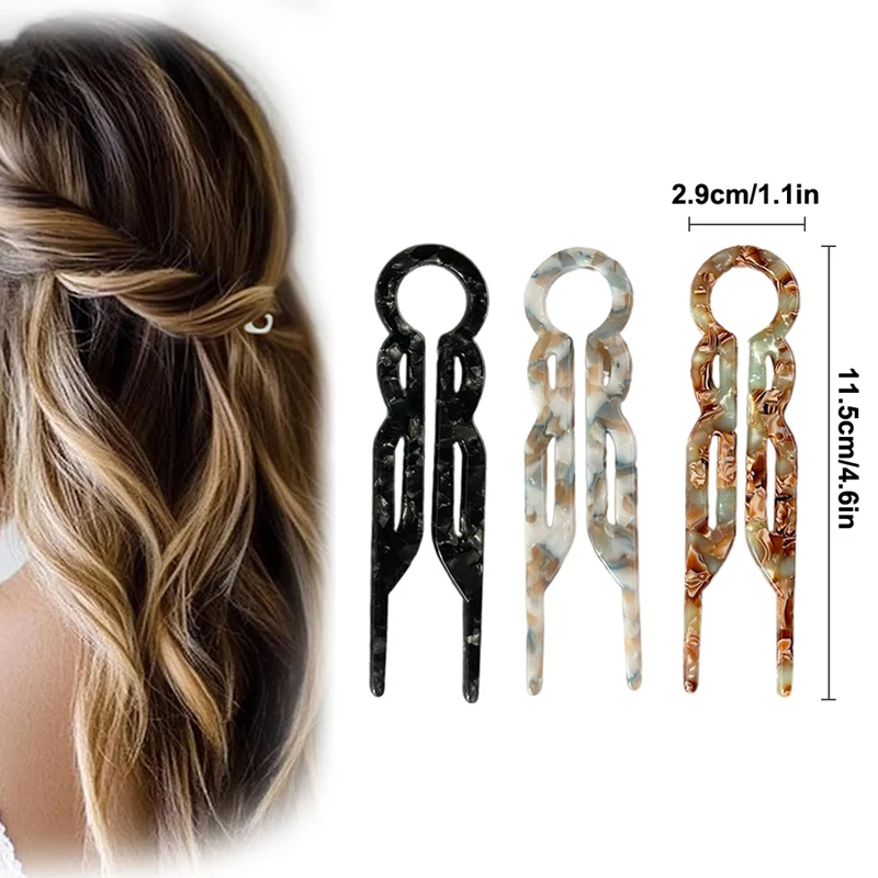 

3 шт./лот U-образная вилка для волос, заколка для волос для женщин, головной убор с геометрическим дизайном, пластина, шпилька для волос, палочки для волос, аксессуары для укладки волос