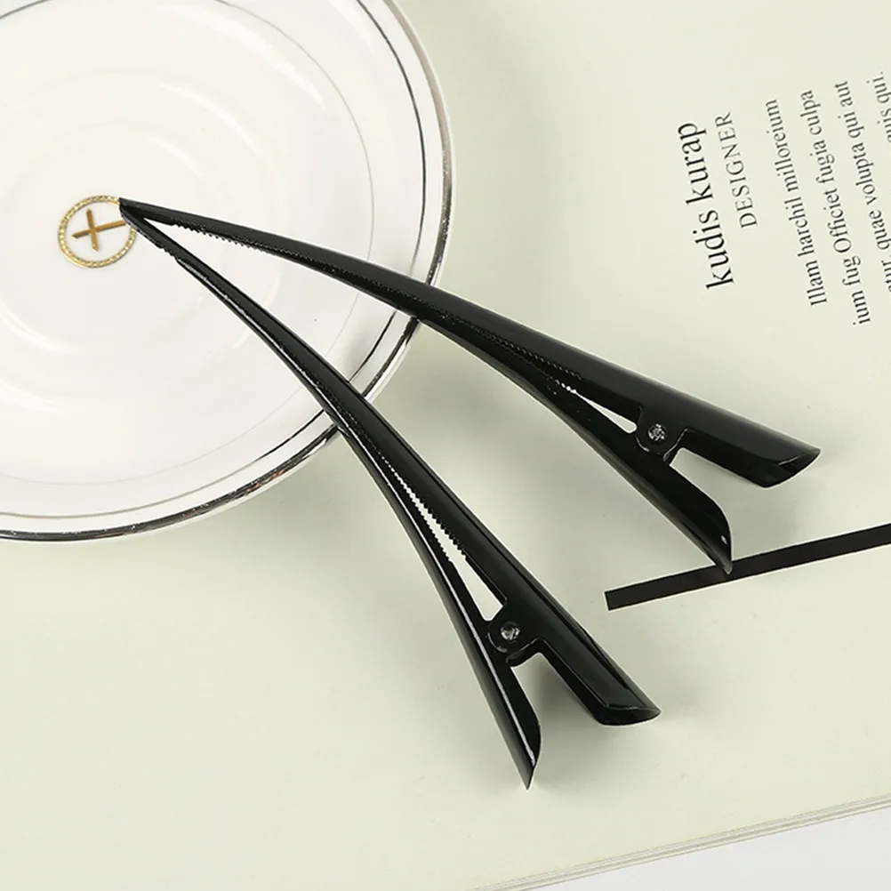 

8Pcs Professional Hair Section Clips Horn Material Metal Duckbill Design Seamless Finish Salon Grade Partition Clips for Styling