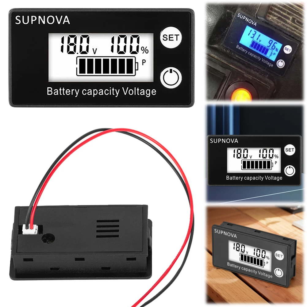 DC 8V-100V Digital Electricity Meter LCD Car Battery Charge Level Indicator Lithium Battery Capacity Meter Voltage Meter Tester