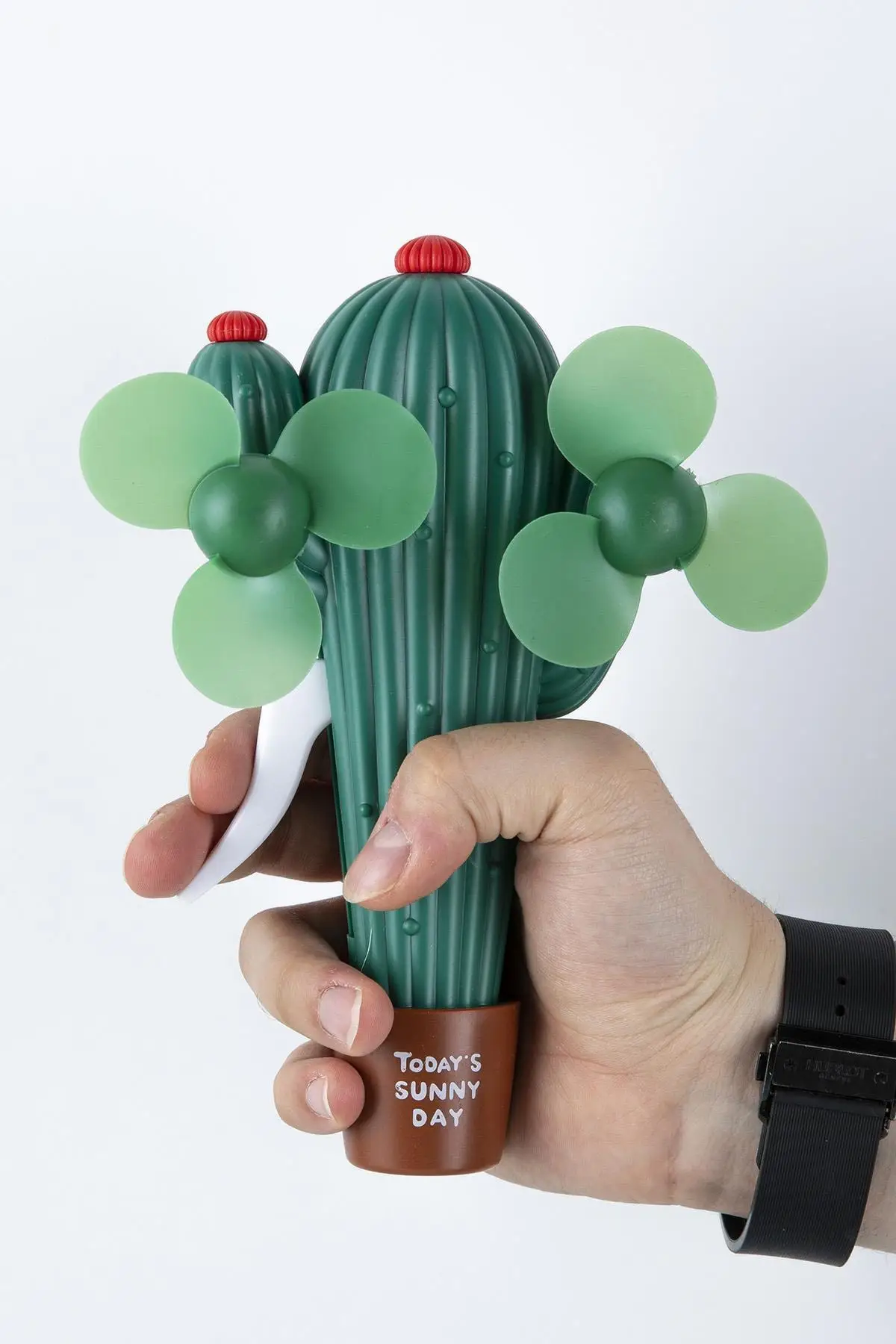 Ventilador Manual de Cactus de doble hélice, ventilador de mano, ventilador