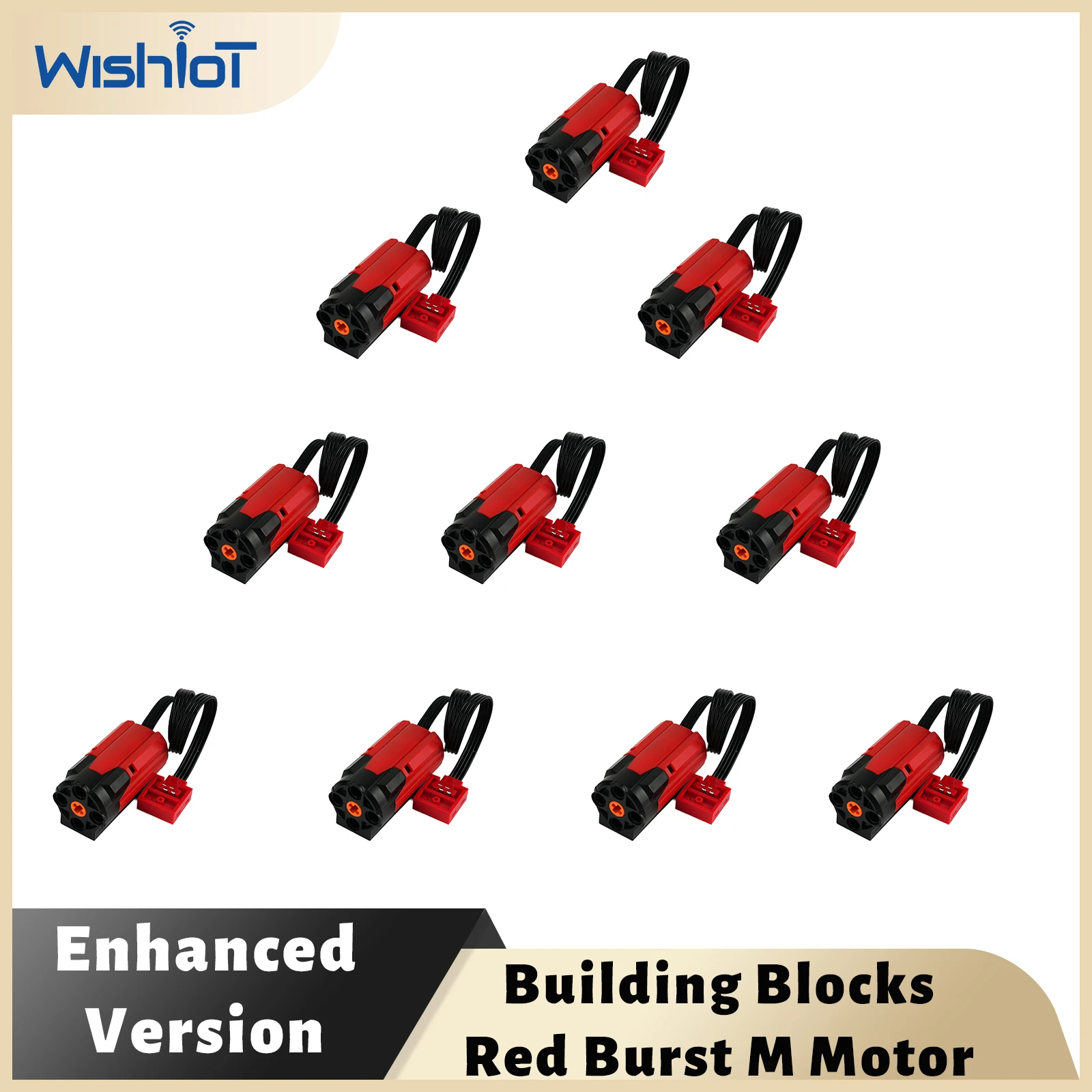 MOC M Motor Red Enhanced Plus Version Compatible with Building Blocks 8883 for Technology Car Power Modification 1/2/10/PCS