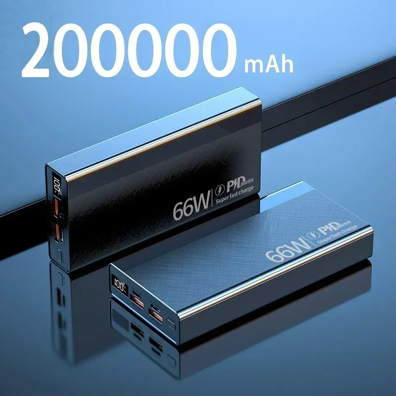 200000Mah Power Bank 66W Snel Opladen Digitale Display Oplaadbare Batterij Draagbare Geschikt Voor Iphone Huawei Xiaomi Samsung