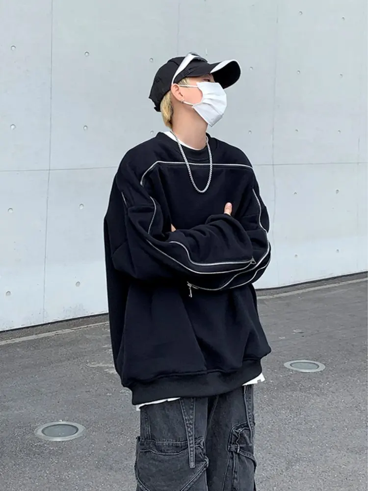 

Мужская толстовка на молнии в американском ретро-стиле Cleanfit, весна-осень, модная, премиум-класса, с круглым вырезом, малого размера