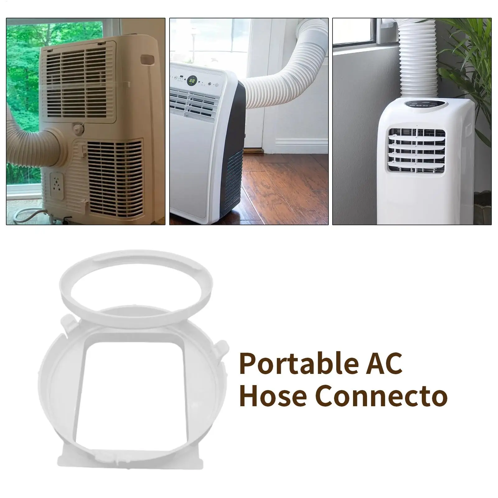 Portable Air Conditioner Hose Adapter with Square to Round Interface 5.9 Inch Diameter Exhaust Pipe Body Connector