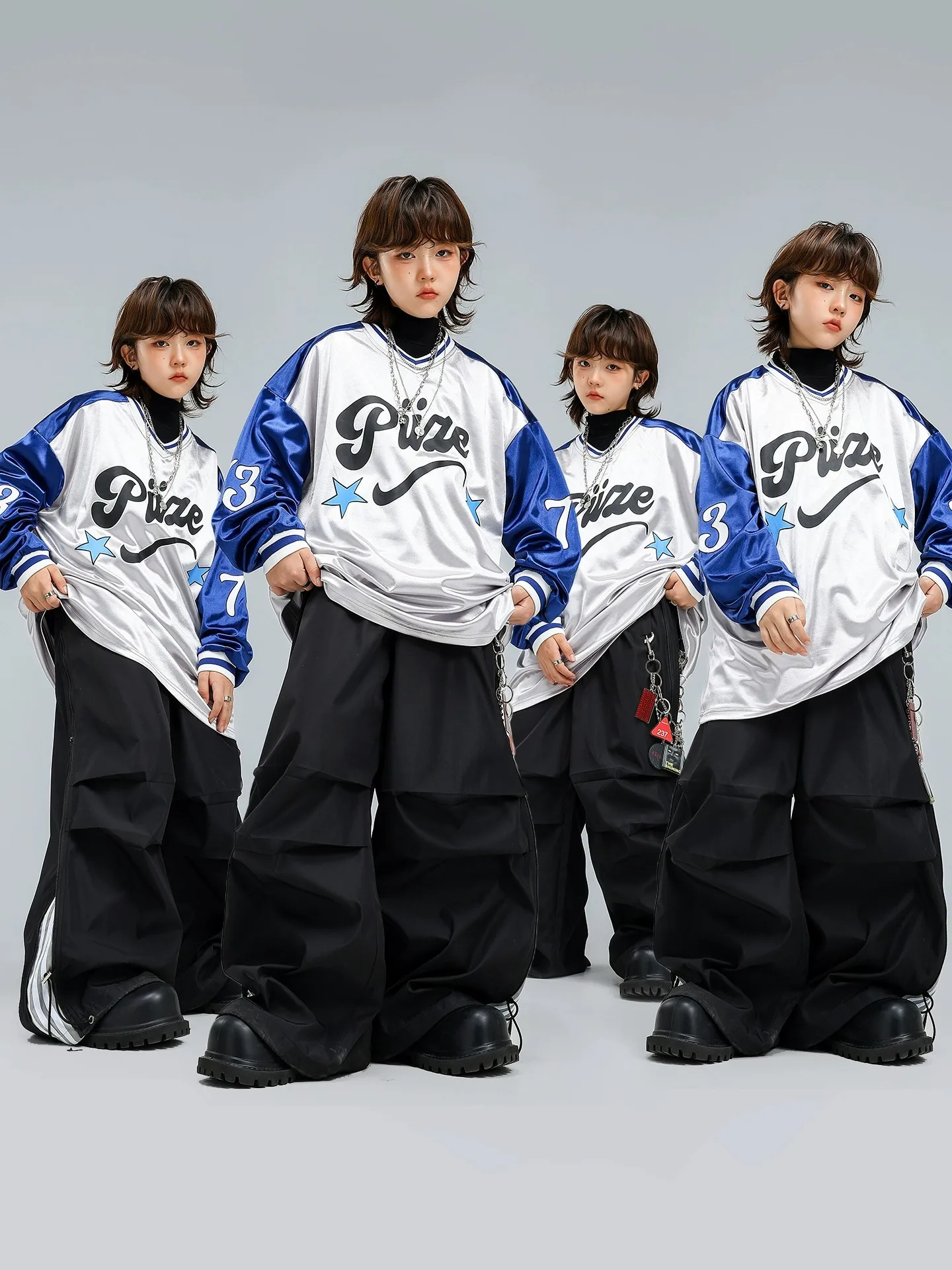 

Cool Hip Hop Street Dance Performance Outfit Set for Children Boys And Girls American Sle Ball Clothing Set Cotton Material