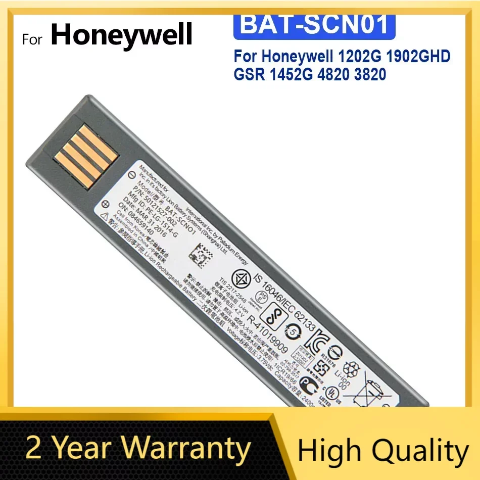 

Battery BAT-SCN01 2400mAh For Honeywell 1202G 1902GHD GSR 1452G 4820 3820 BAT-SCN01 General Scanners