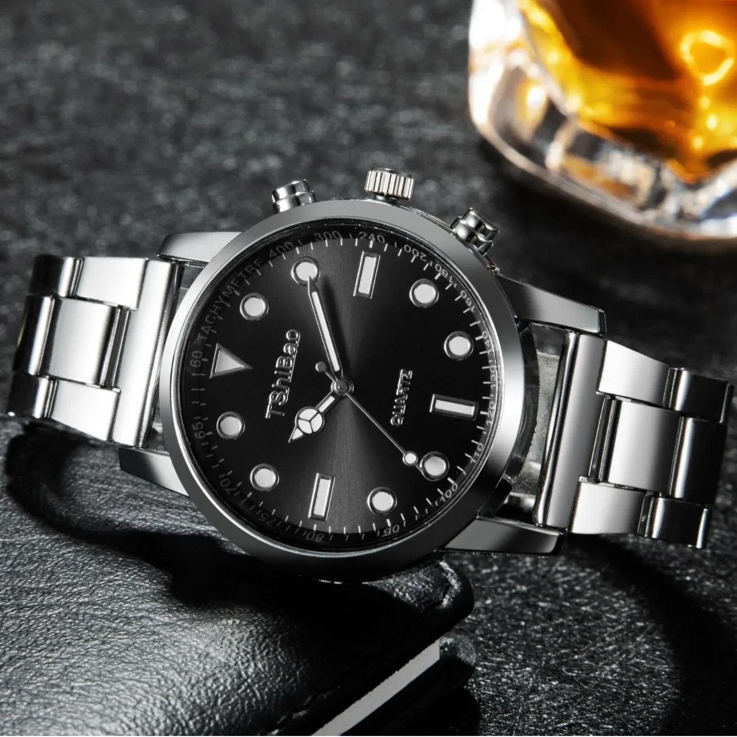 유행 남자 비즈니스 시계 한국어 버전 패션 트렌드 간단한 남자 여자 학생 럭셔리 석영 손목 시계