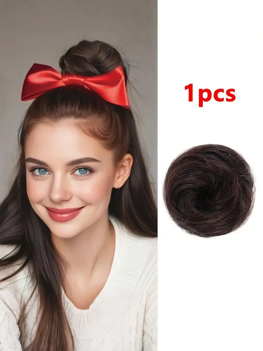

Womens Synthetic Hair Bun With Claw Clip, High-Temperature Fiber, Fluffy Natural Messy Bun Style