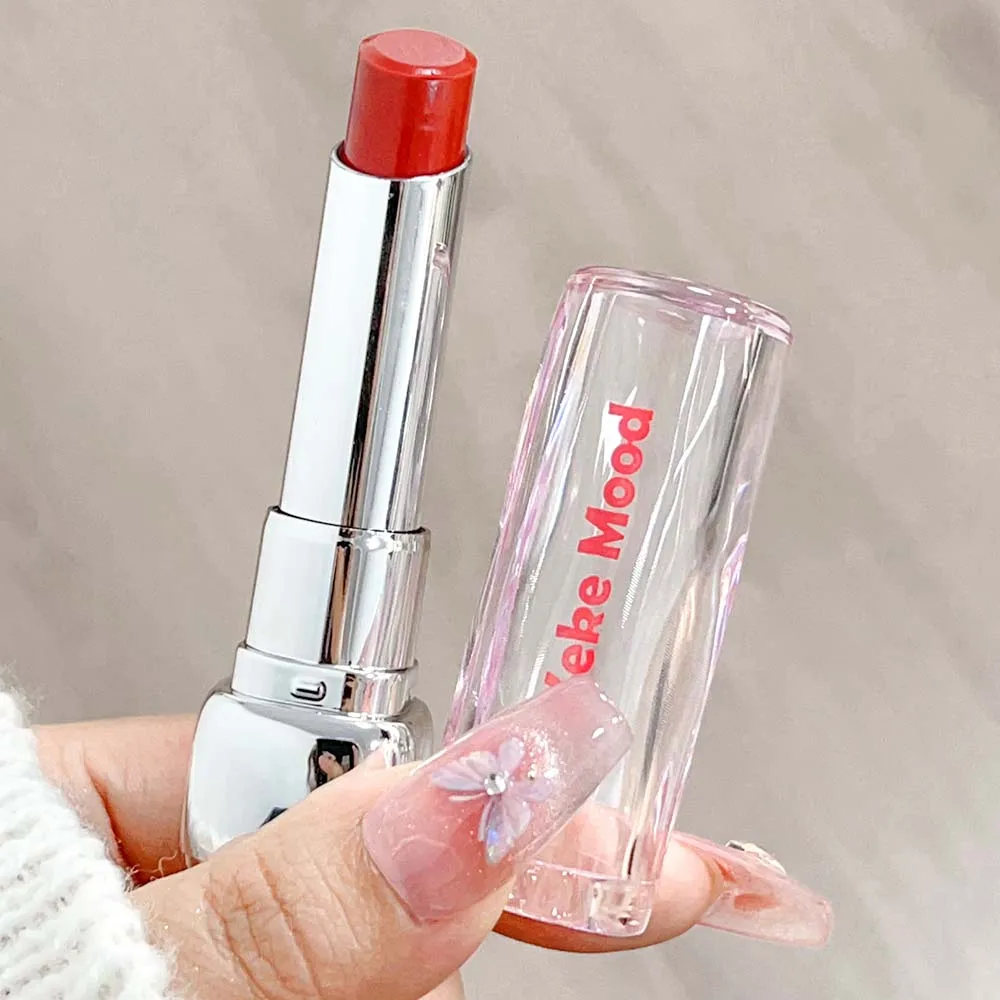 Glossy Mirror Lipstick Makeup Crystal Jelly Solid Lip Gloss Long-Lasting Moisturizing Non Sticky Nude Lips Tint Korean Cosmetics