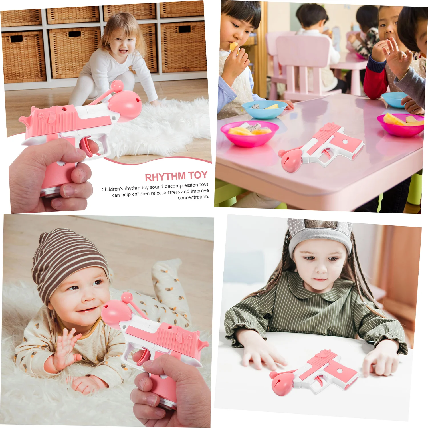 Wooden Fish Stress Relief Merit Gun Radish Gun Children's Personalized Toy Novelty Gift Party Atmosphere