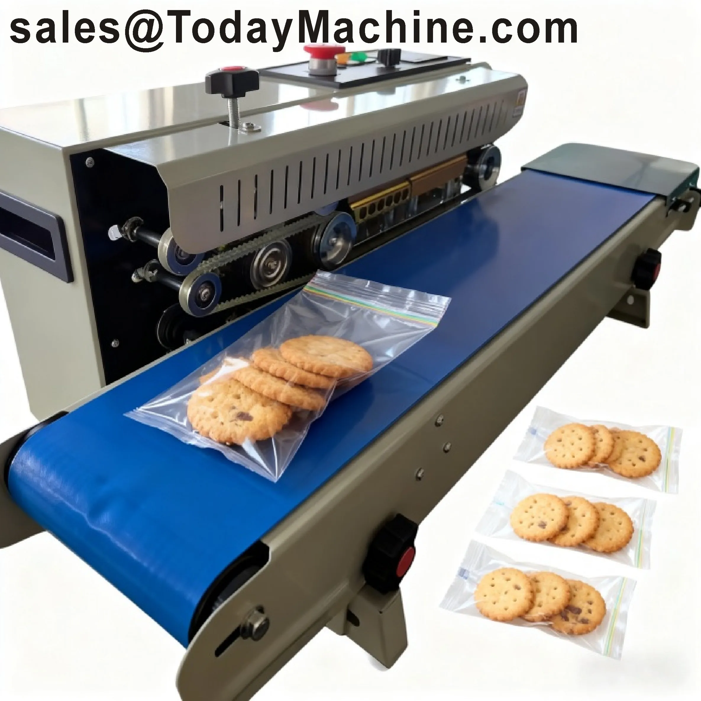 Best Offer High Speed Automatic Electric Digital Control Heat Continuous Band Sealer Machine for Beverage Film Plastic Bags