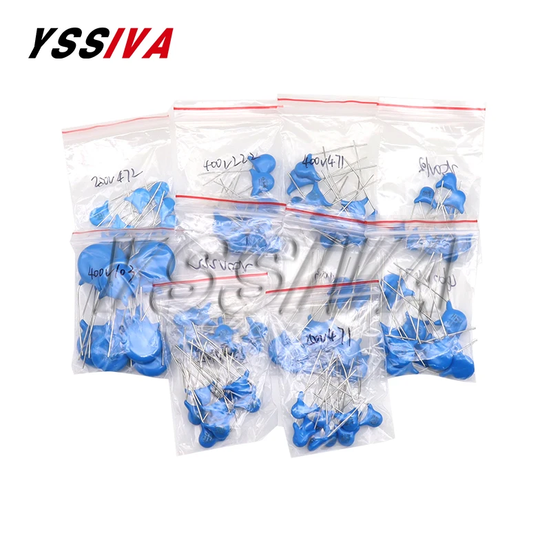 100pcs=10value*10pcs Safety Y capacitor KIT 400VAC 250VAC 471 102 222M 472M 103M EACH 10PCS DIY Set