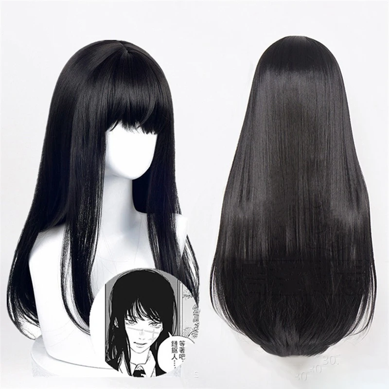 

Черный длинный прямой женский парик с пробором по центру, высокотемпературный шелк, повседневная одежда, человеческие волосы, праздничный декор для вечеринки, парики