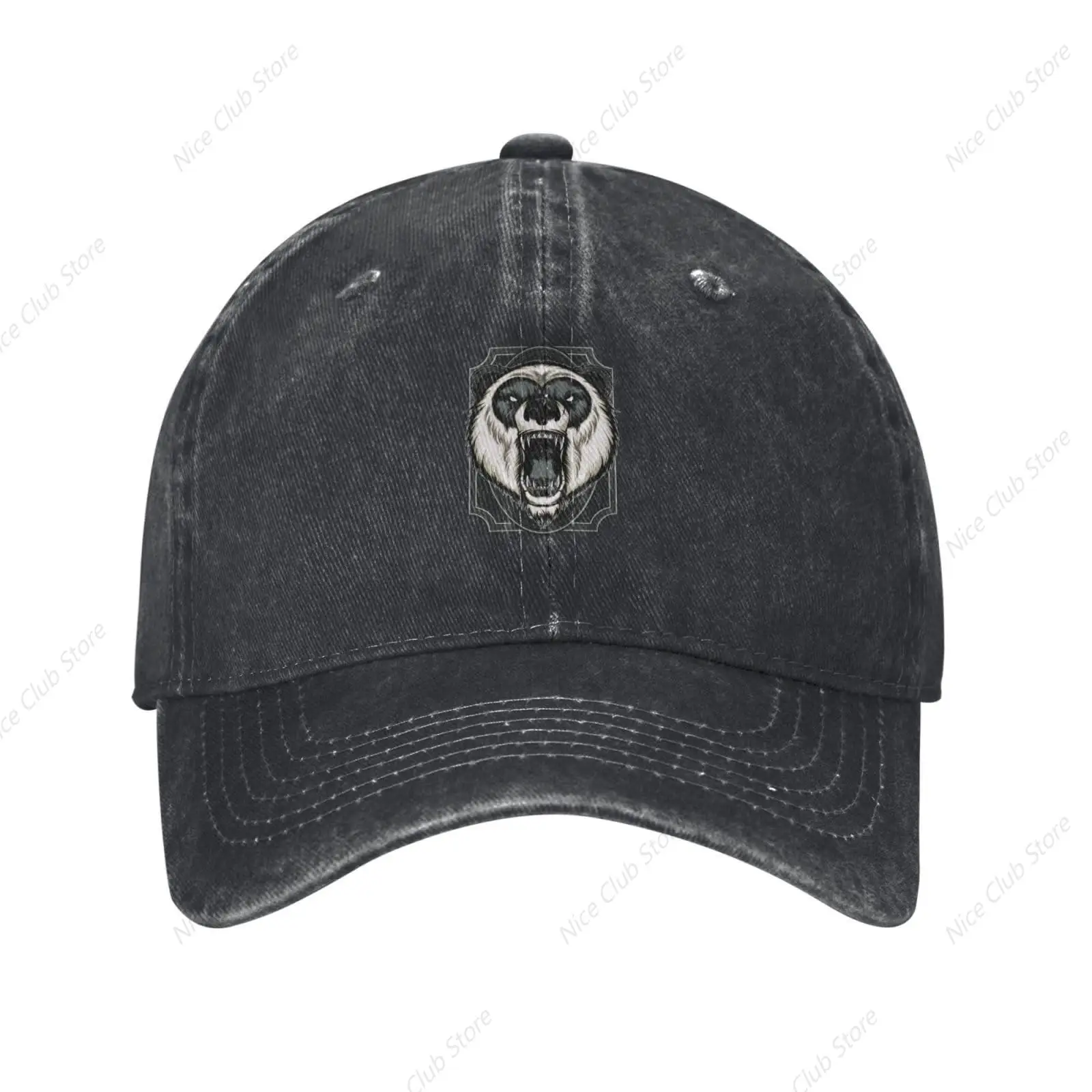 Topi bisbol Panda marah Wanita Pria, topi koboi Vintage topi matahari Trucker