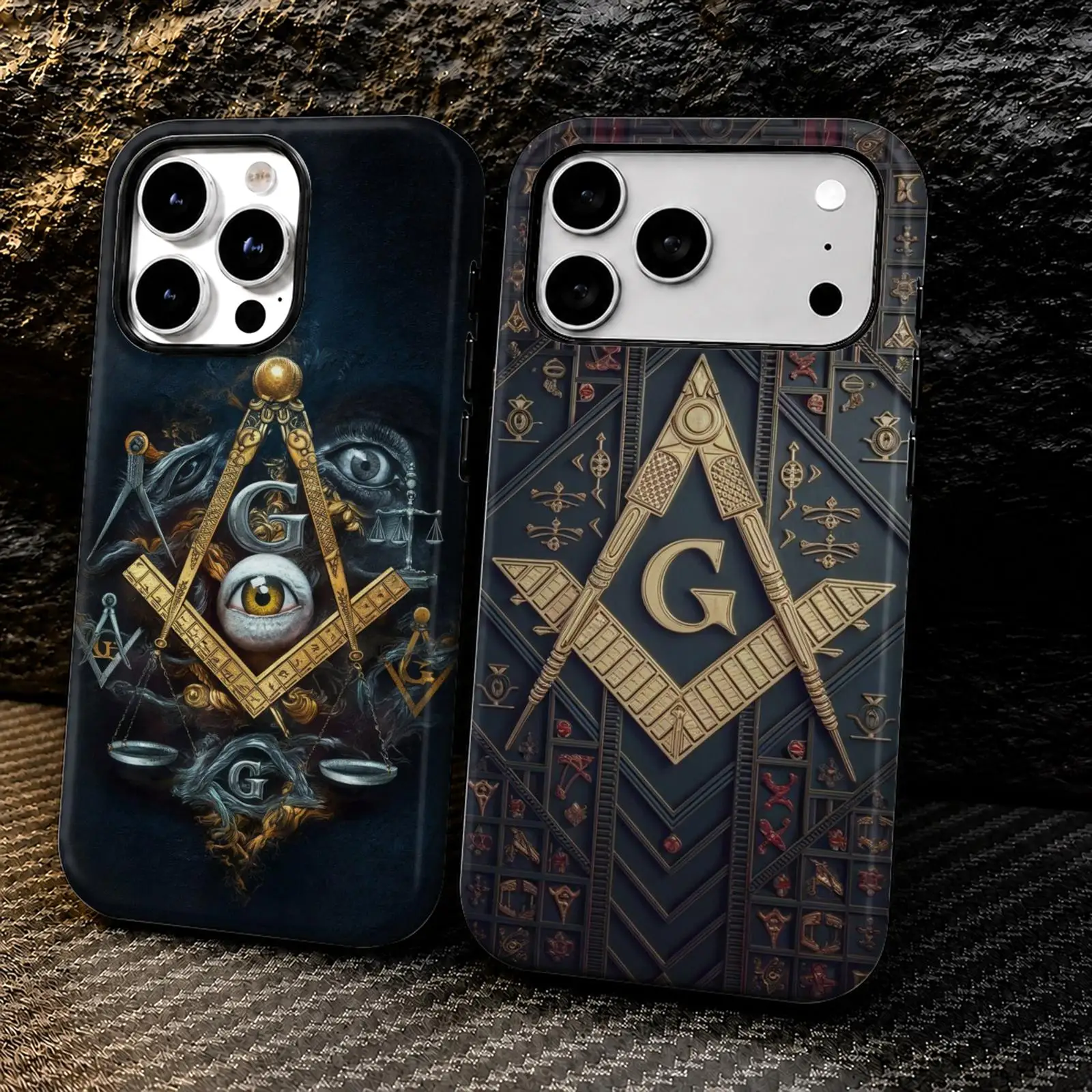 Чехол для телефона с рисунком масонской символики для iPhone 17 16 15 14 13 12 11 Pro Max Air, двухслойный, противоударный, защитный, 2-в-1