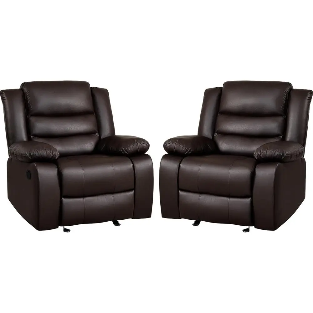 

Extra-Large Comfortable Recliner Chair with Plush Armrests, Faux Leather, Manual Recline for Living Room, Bedroom, or Home Theat
