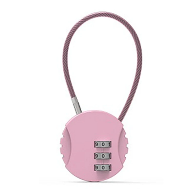 أقفال مانعة لتسرب الماء 3 أرقام كلمة السر كابل قفل المحمولة سلك حبل قفل الأمتعة لوحدة التخزين الصالة الرياضية خزائن أدوات #5
