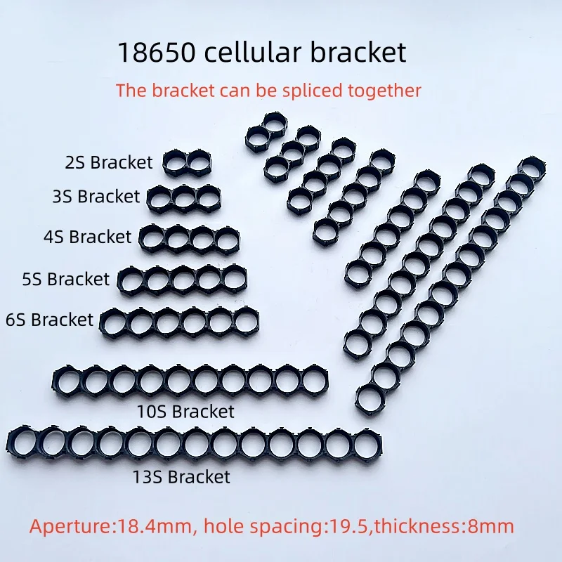 

18650 Lithium Battery Packs DIY Misalignment Fixed Bracket Assembly Holder Cells Pack Splicable Modular Support Flat Head