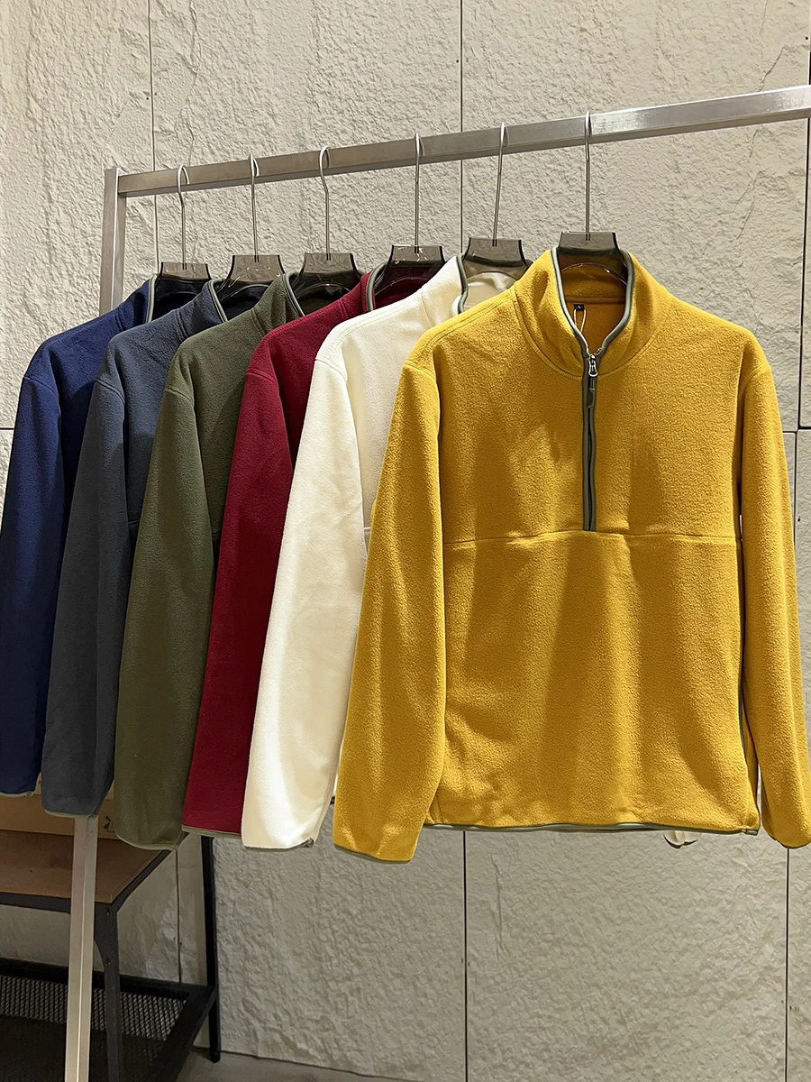  Men's Fleece Lined Hoodie Half Zip Warm Skin-friendly Autumn Winter Casual Wear Polyester Fabric Standard Fit