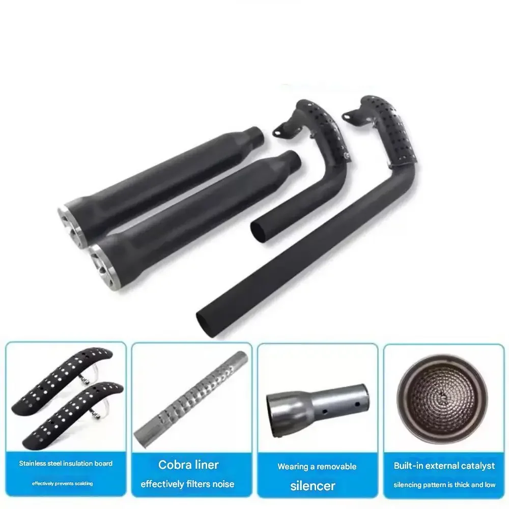 Good Quality For Keeway V Cruise 125 modified exhaust pipe Keeway V302c Benda BD300 modified Harley Cobra exhaust pipe