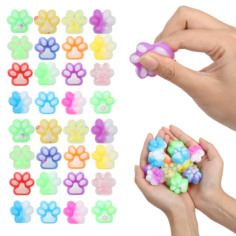10/30/50 pçs mini garra de gato mole brinquedo macio bonito gato pata recuperação lenta pitada brinquedos de descompressão para crianças presentes de aniversário