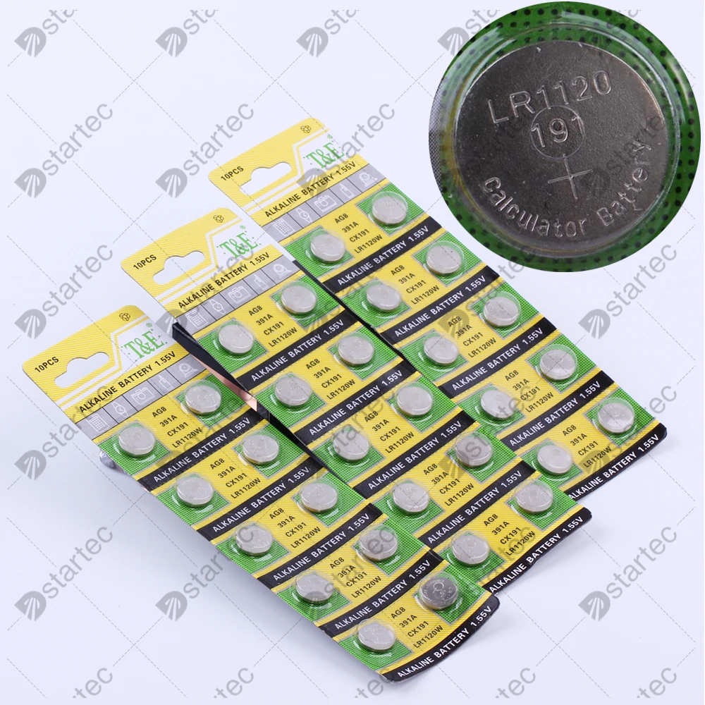 10PCS-50PCS 1.55V AG8 LR1120 391 SR1120 R1120W CX191 Кнопка Батареи G8A 191 391A SR1120SW Элемент Монета Часы Игрушки Пульт Батарея