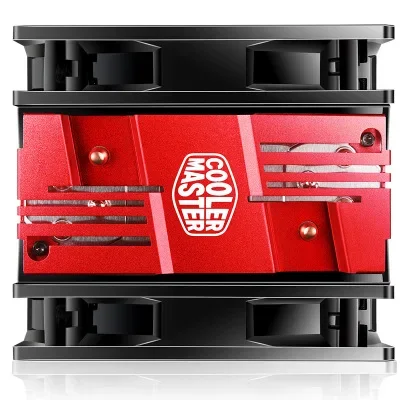 مروحة CoolerMaster Blizzard T400ACPU بأربعة أنابيب نحاسية مبردة بالهواء لسطح المكتب T400A إصدار الضوء الأحمر [دعم Amd/ AM4/5800X]