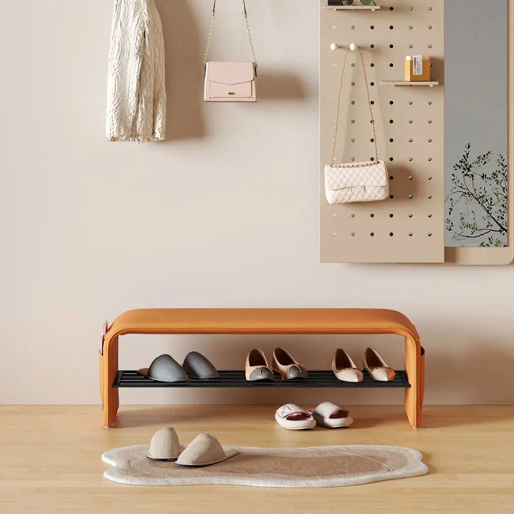 

Скандинавский табурет для пеленания обуви, османская скамейка с шкафом для хранения обуви и карманным органайзером для прихожей, прихожей, сидячей мебели