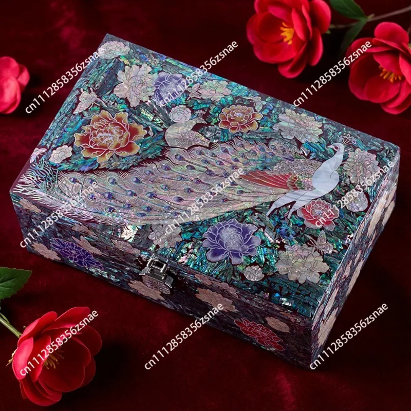 Intangible Cultural Heritage Lacquer Jewelry Jewelry Box Wood Retro Chinese Style Princess European Pure Handmade Inlay