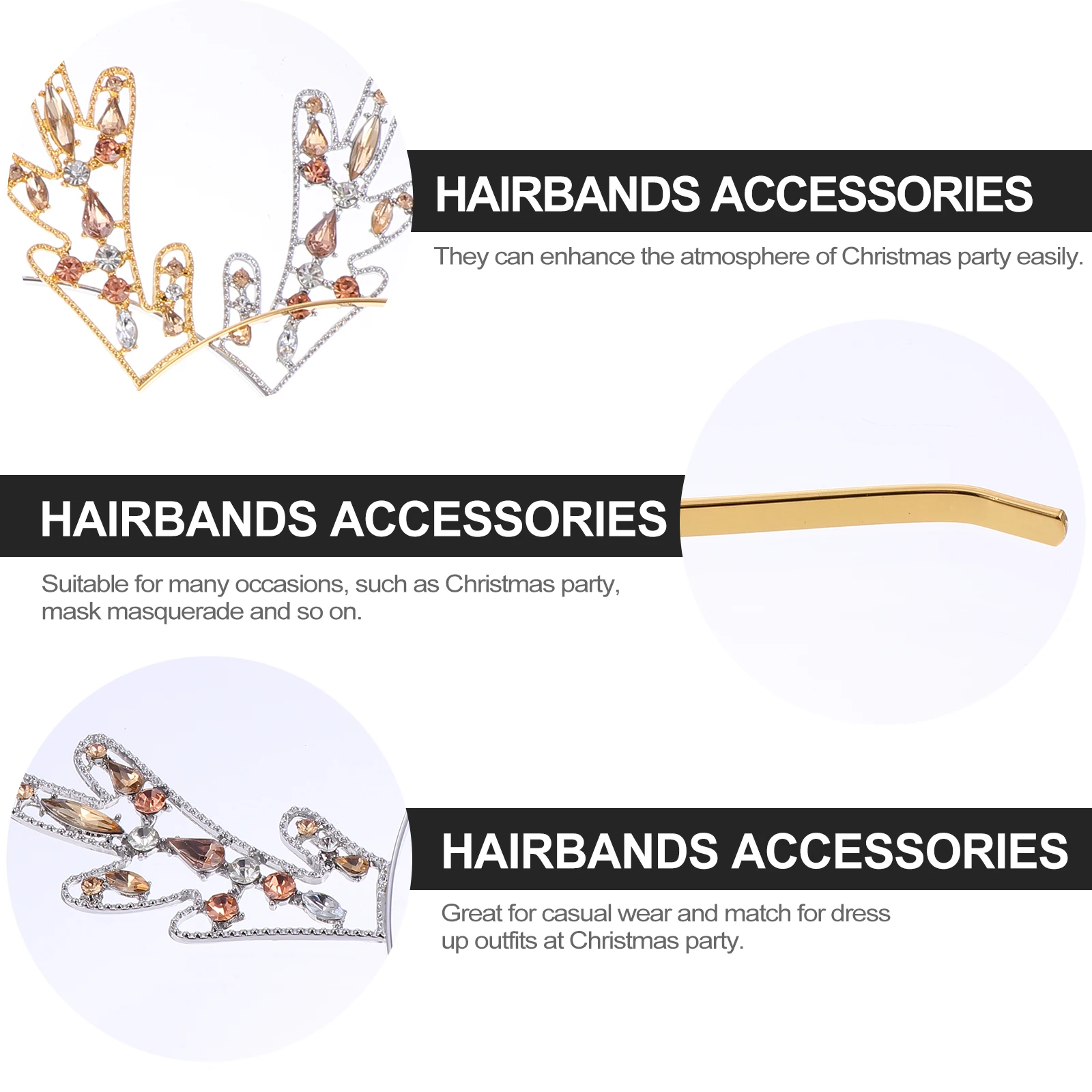 

Reindeer Antler Headb Metal Hairb s Christmas Party Accessories Festive Fashion Casual Wear Holiday Celebrations