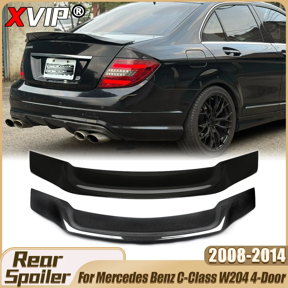 

XVIP Glossy Carbon Fiber Look RT Style Rear Trunk Spoiler Wing For Mercedes Benz C-Class W204 4-Door 08-14 C200 C220 C300 Sedan