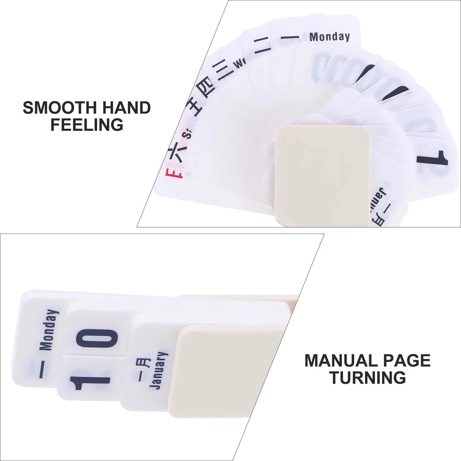 Rotating Perpetual Nordic Style Plastic Desktop Calendar Manual Page Turning Simple Table Decor Creative Practical Calendar For