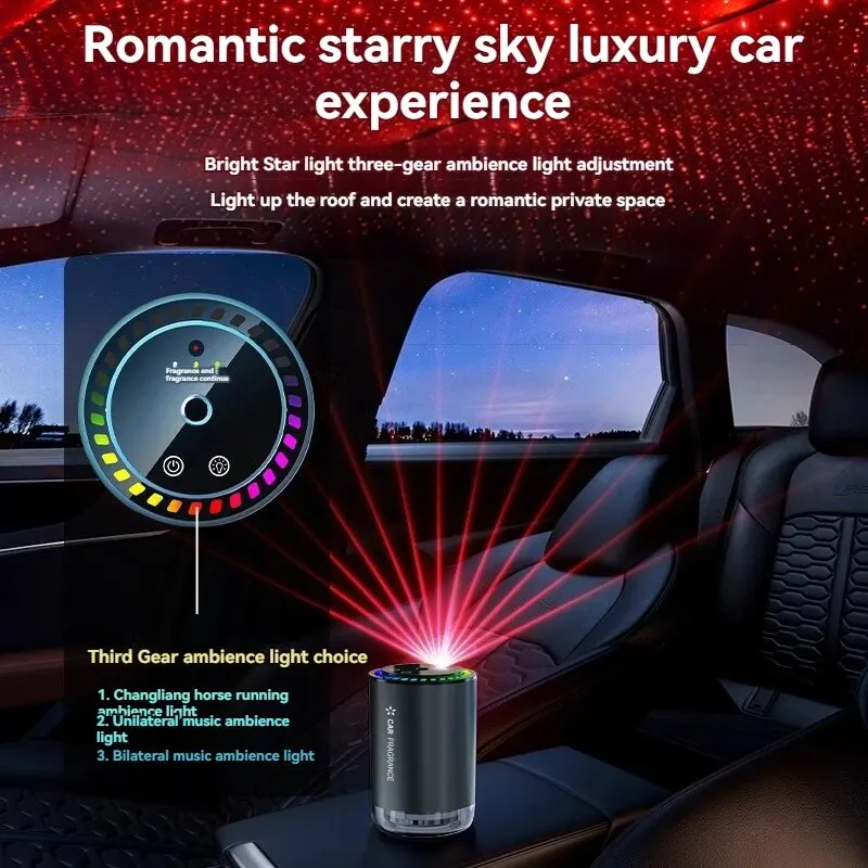 Car Perfume Aroma Diffuser Automatic Spray Deodorization Aroma Diffuser Colorful Atmosphere Light Car Aroma Diffuser