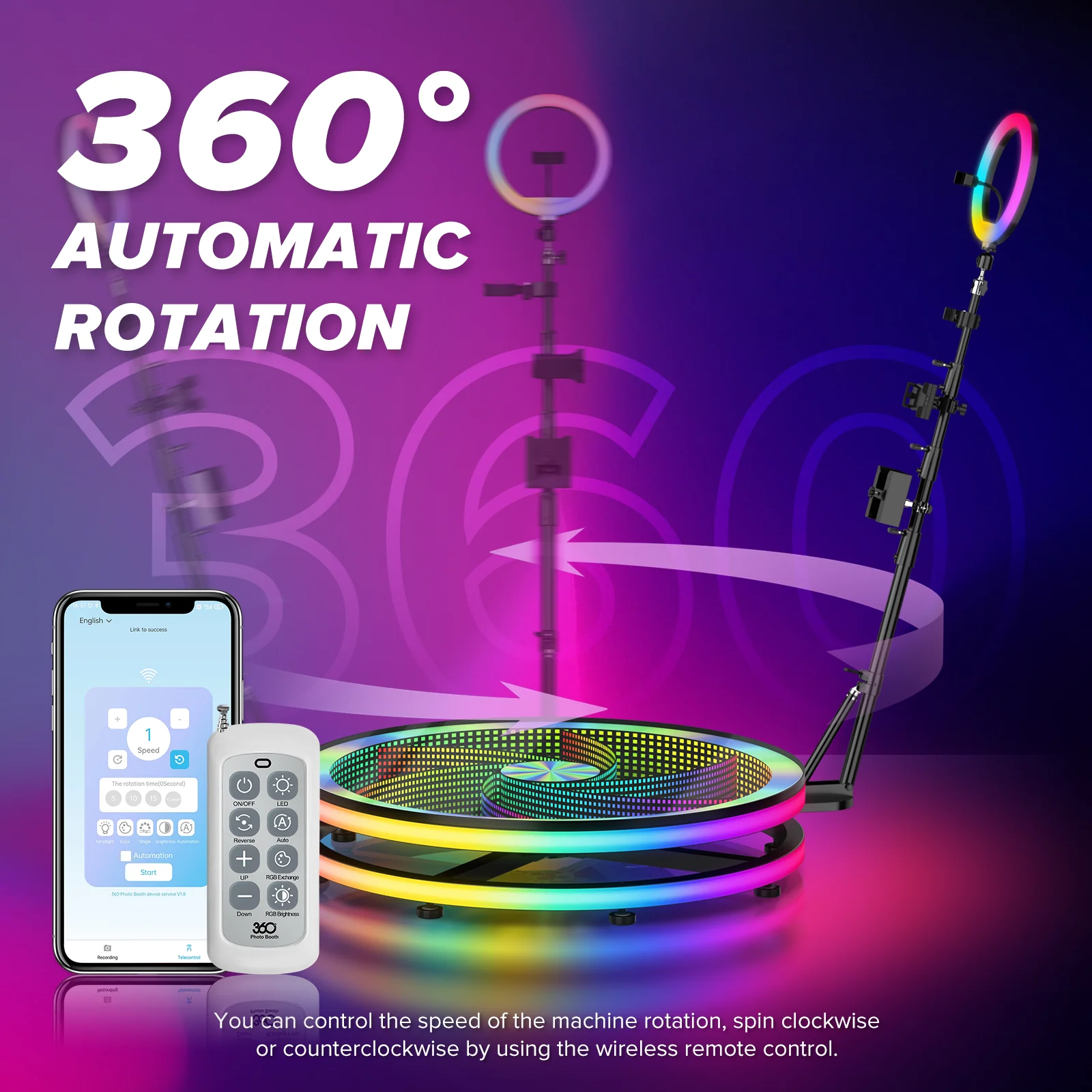 US Stock Glass Rotating 360 Ph - огляд і ціна Photography Lighting Kit Rental