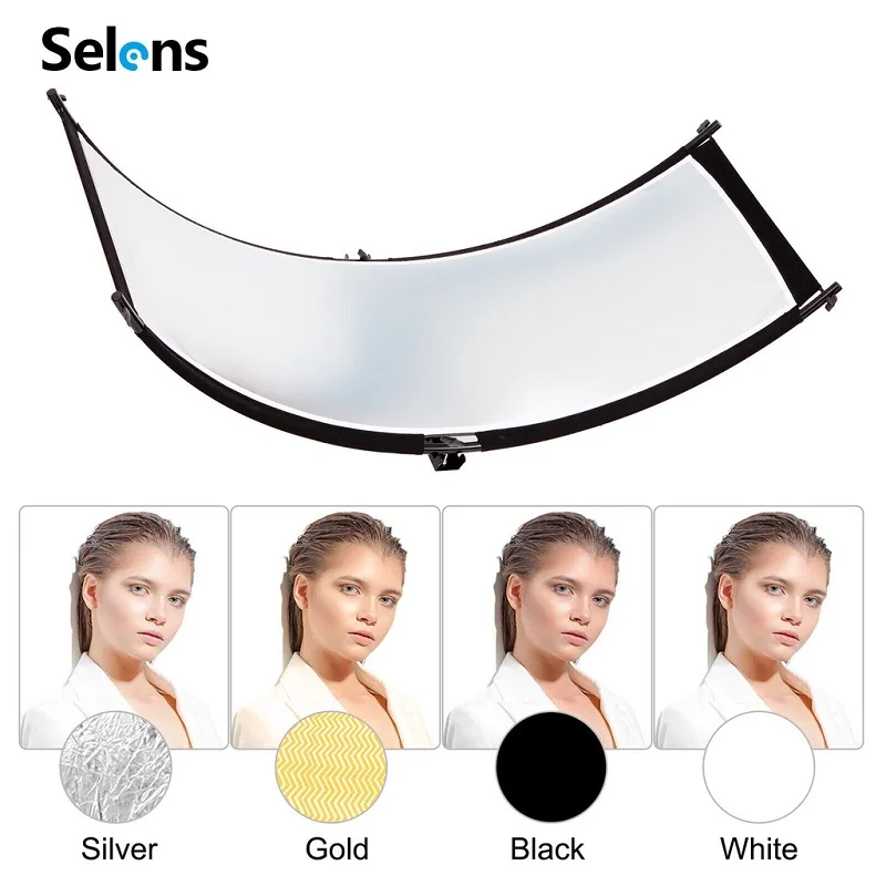 Selens 4-Color Cloth U-Type Reflector Collapsible Photography Light Reflective Screen Photo Studio Kits Photography Accessories