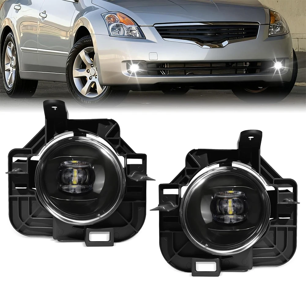 LED Fog Lights for Nissan Altima Sedan 2007 2008 2009 Front Bumer Driving Fog Lamp Assembly Kit with Wiring Harness Switch