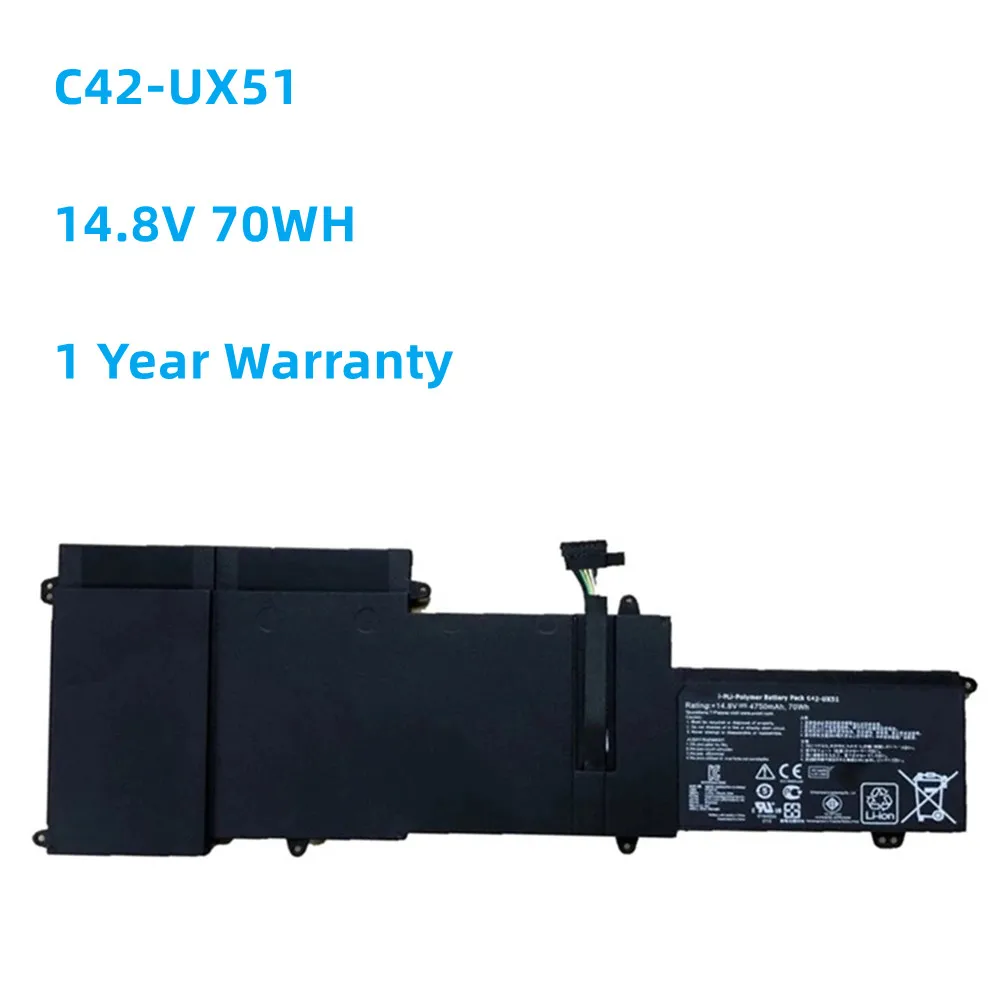 New C42-UX51 14.8V 70WH Laptop Battery For Asus ZenBook U500 U500V U500VZ UX51 UX51V UX51VZ Laptop Battery