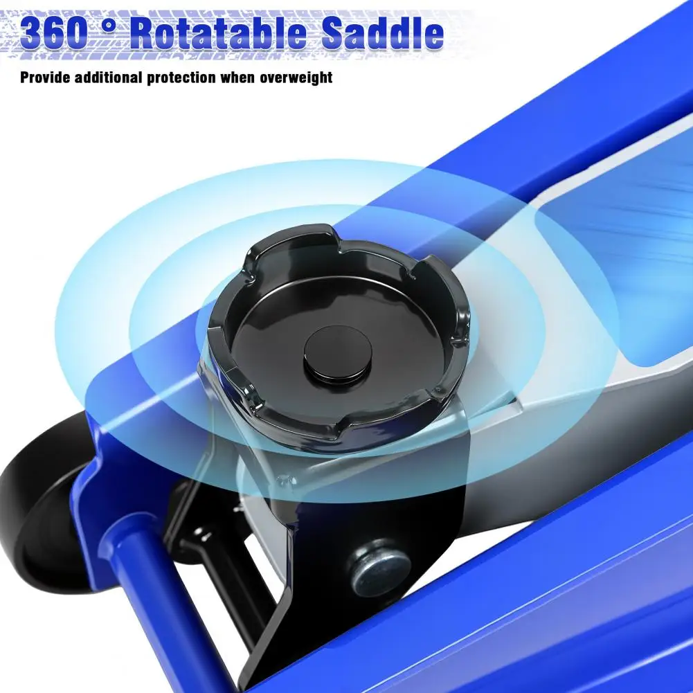 رافعة أرضية 3 طن (6600 رطل)، رافعة سيارة هيدروليكية فولاذية شديدة التحمل، مقبس أرضية سريع الرفع مقاس 52 × 15 سم مع عجلات، نطاق الرفع 5 #4