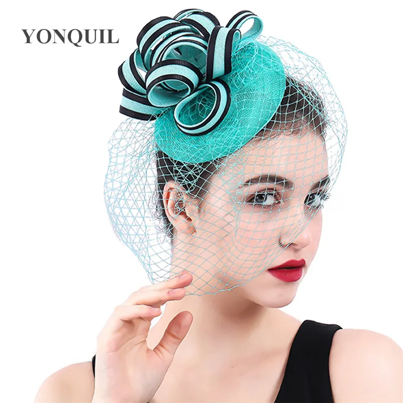 

Женские шляпы для чаепития, шляпы-дерби в Кентукки, заколка для волос с перьями для невесты, свадьбы, вечеринки, птичья клетка, вуаль, голова