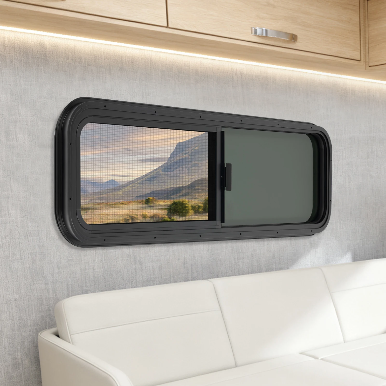 نافذة RV لمقطورة الدمعة العالمي RV تركيب جانبي تهوية الخصوصية يناسب 2-6 مللي متر 48-55 مللي متر سمك الصفائح المعدنية