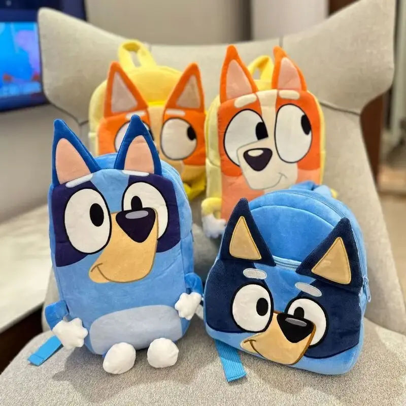 Moose Genuine Bluey Friends Bingo Family Plush Bag Children School Bag Plush Mini Backpack Book Soft Bag Gifts For Children