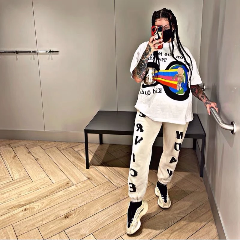 CPFM.XYZ High Quality 3D Foam Printed Short Sleeve Summer High Street American Loose Casual T-shirt Vintage Top Oversize Cotton