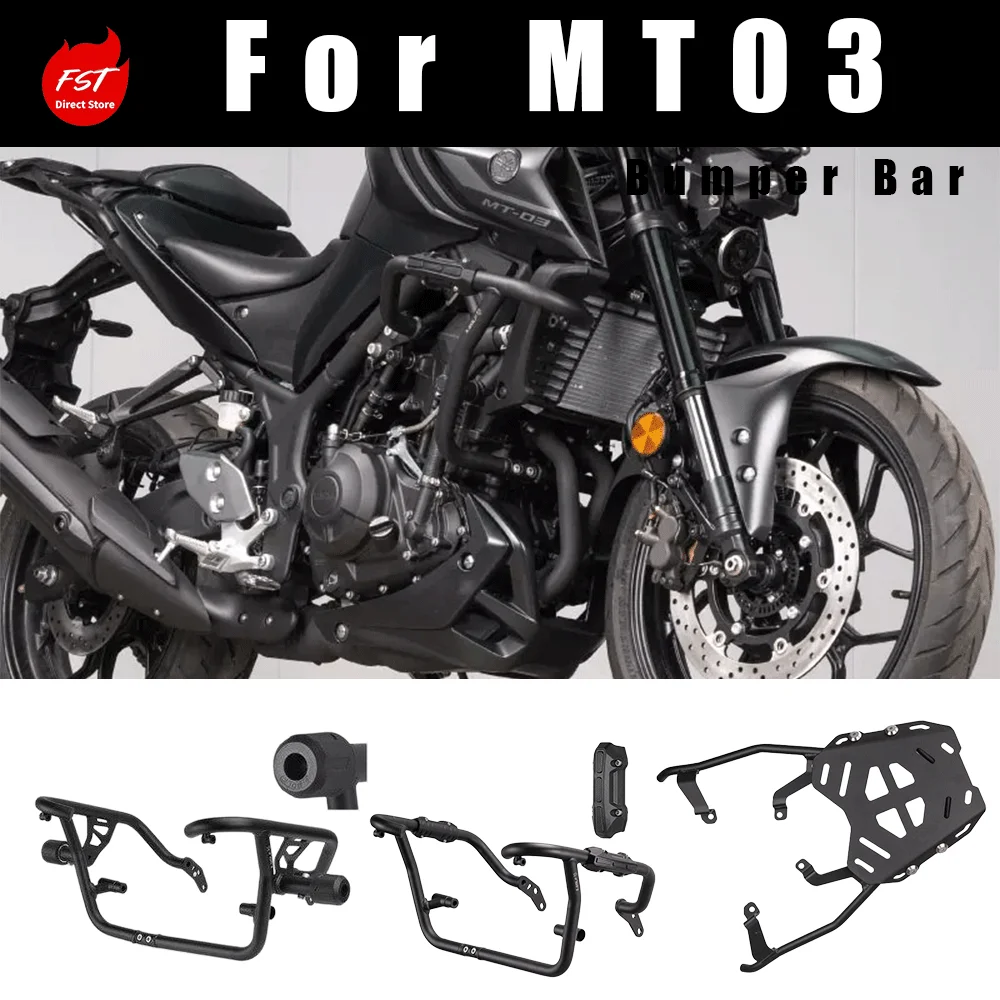 

Stainless Steel Racing Crash Bar Anti-Fall Guard Rear Luggage Rack Modified Accessories Fit MT-03 Motorcycle