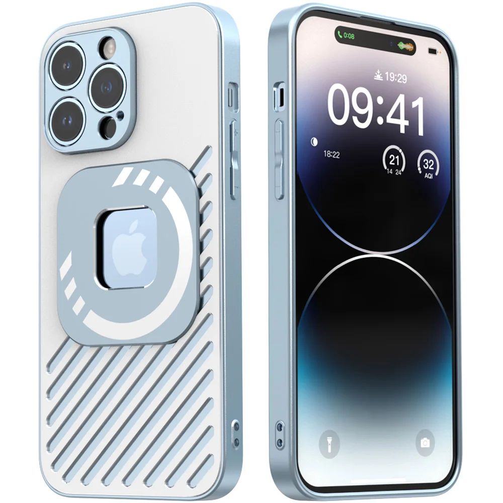 

Магнитный чехол для iPhone 14 Pro Max 14, чехол, совместимый с MagSafe, металлический алюминиевый сплав, задняя крышка с защитой объектива камеры