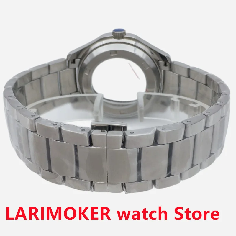 Bliger 40mm nautilus caixa quadrada de aço inoxidável vidro de safira caber nh35a nh36a pt5000 movimento vidro volta capa nova tira de aço