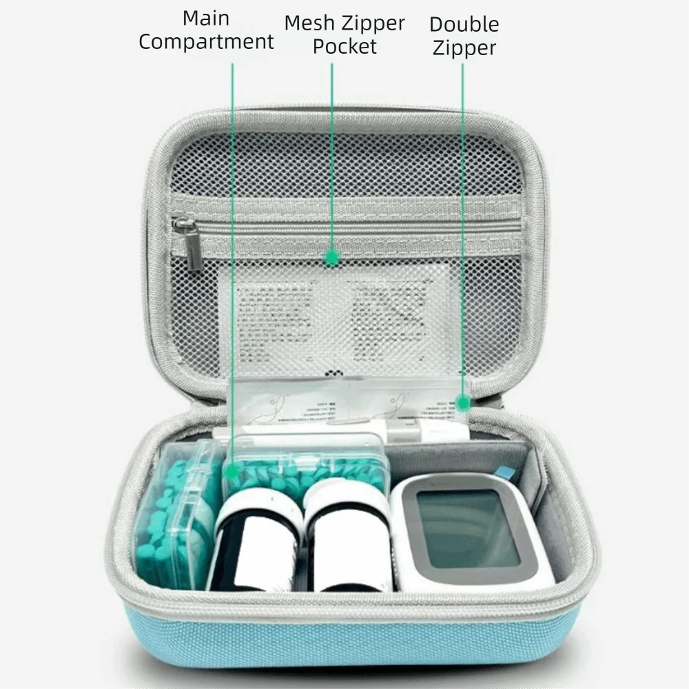 EVA Glucose Meter Storage Box Large Capacity Thickened Insulin Vial Storage Case Dust-proof Shockproof Hard Shell Storage Box