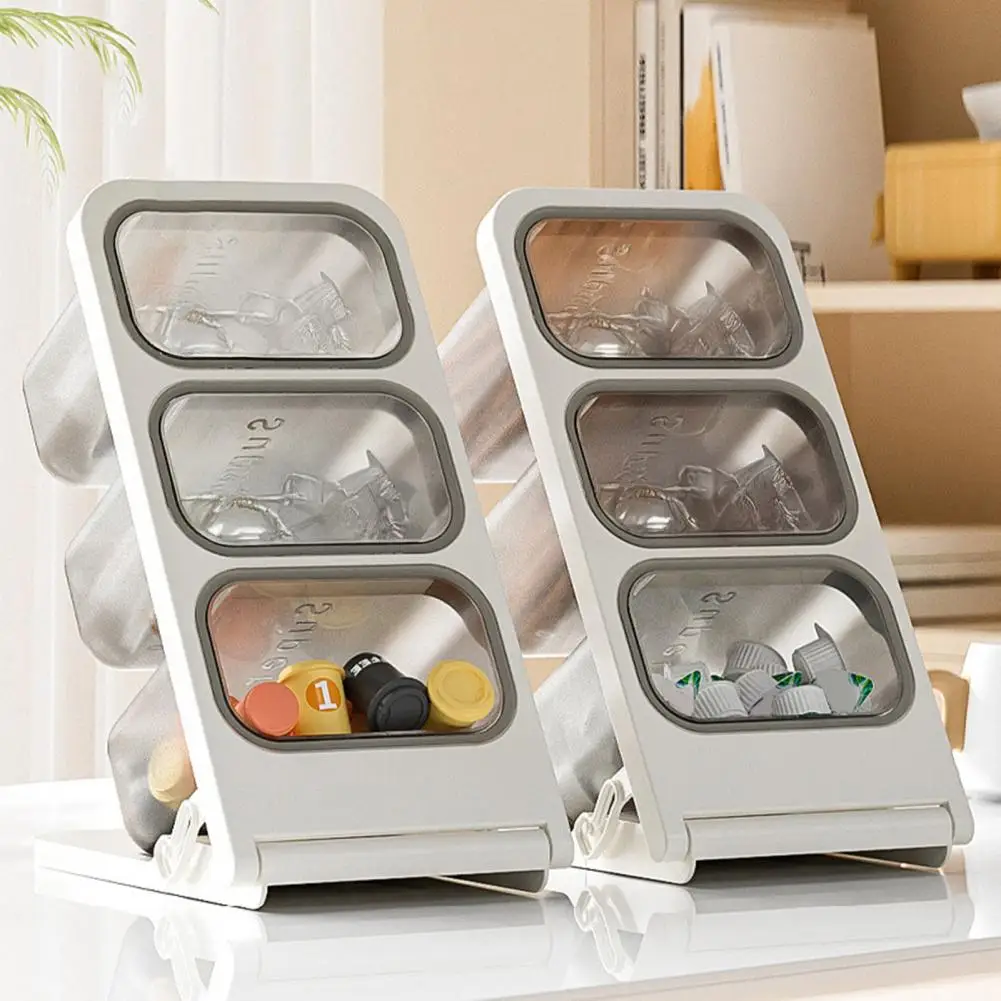 3 Tier Tea Bag Organizer with Angled Opening Desktop Storage Box Space-Saving Countertop Organizer for Kitchen Desk view 2