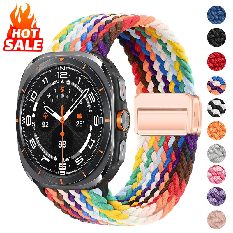 

Braided Solo Loop band For Samsung Galaxy Watch Ultra Strap 47mm Accessories Magnetic Bracelet Galaxy Watch Ultra(2025) 47mm