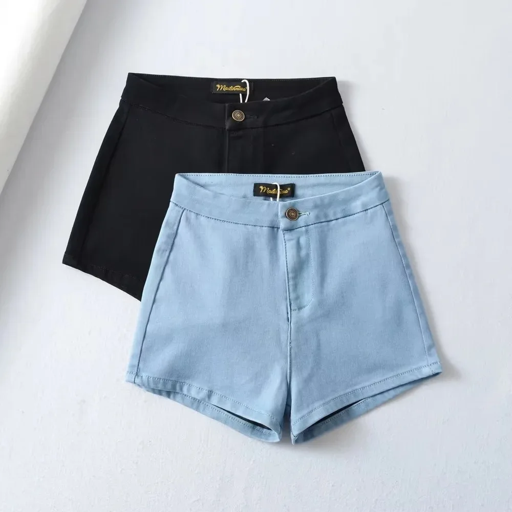 Shorts Jean Denim Women Pants High Waist Slim Fit Jeans Casual Spliced Pockets 2024 Summer Short Femme Basics Denims Sexy